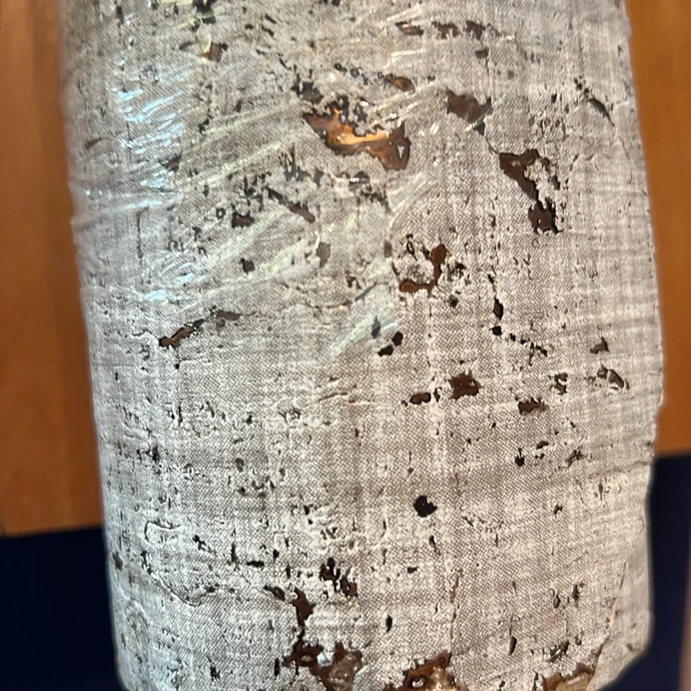 Anthropologie Samar Metallic Cork Textured Wallpaper Taupe